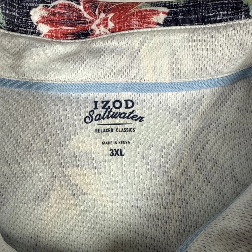 New IZOD Saltwater Mens 3XL Hawaiian Tropical Shirt NWT Relaxed Fit Short Sleeve